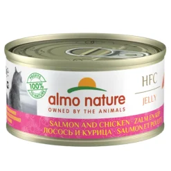 HFC -kissan märkäruoka hyytelössä, lohi ja kana70 g>Almo Nature