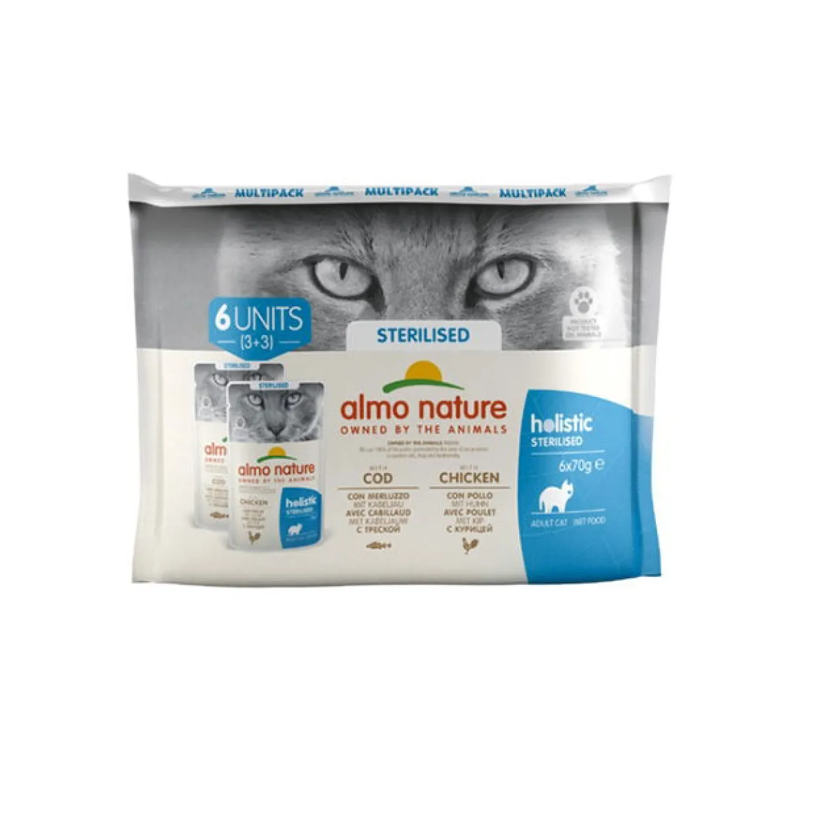 Holistic cat sterilised 6x70g>Almo Nature New