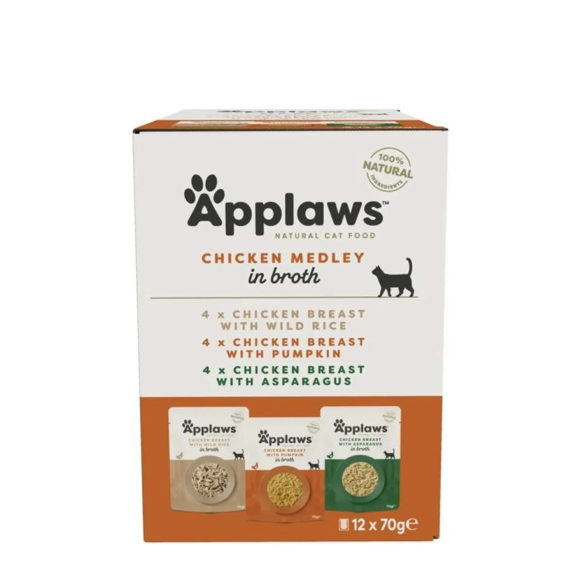 Cat Kanaa liemessä, multipack 12x70g>Applaws Discount