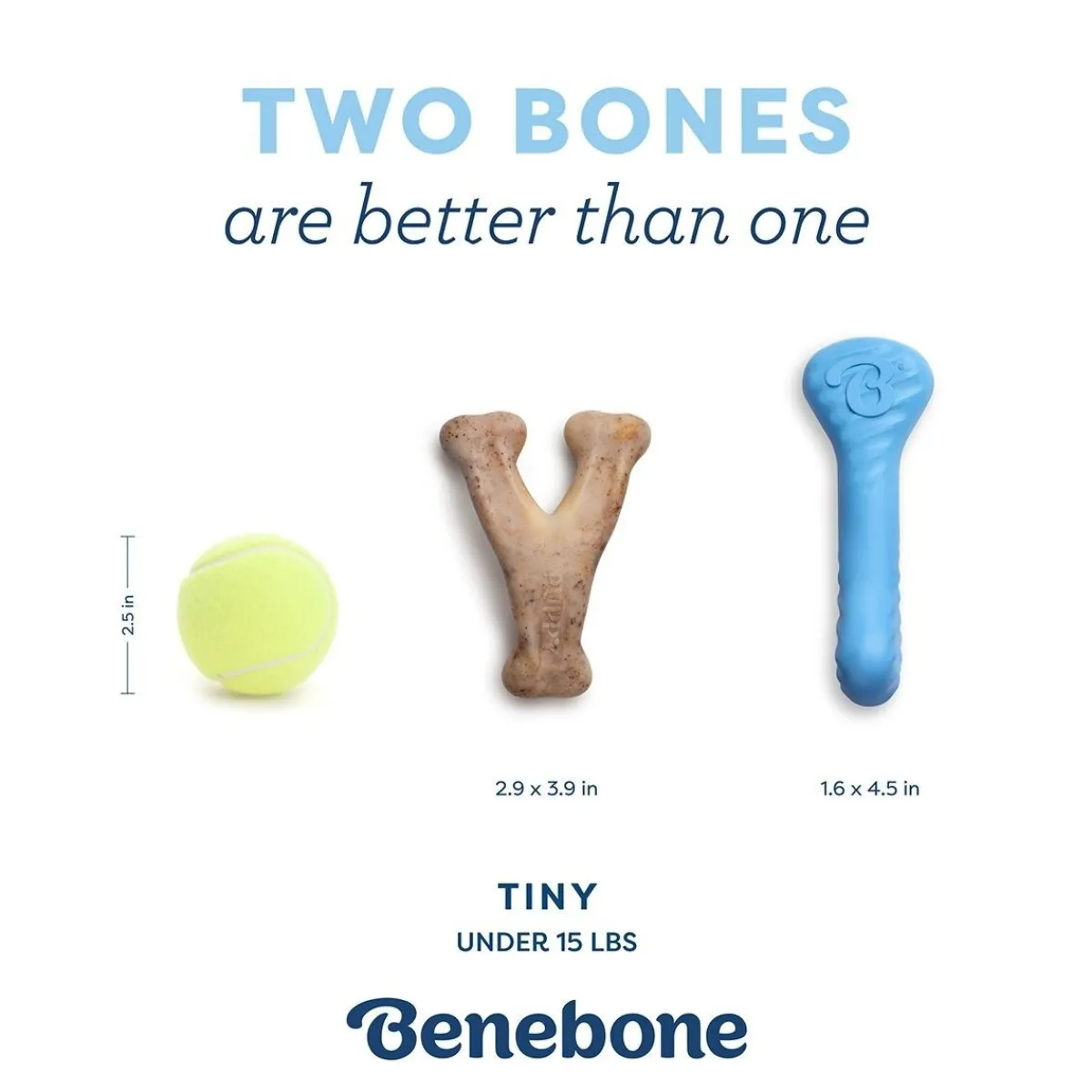 Puppy Rubber Bones Bacon Tiny 2 kpl>Benebone Outlet