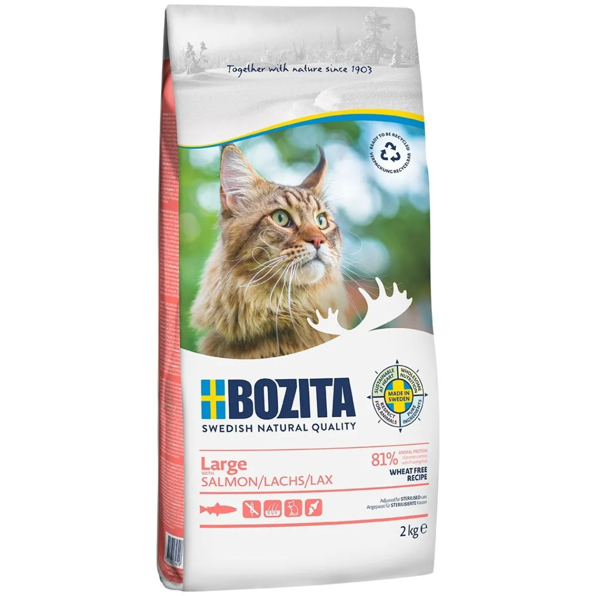 Feline Large Wheat Free Salmon>Bozita Clearance