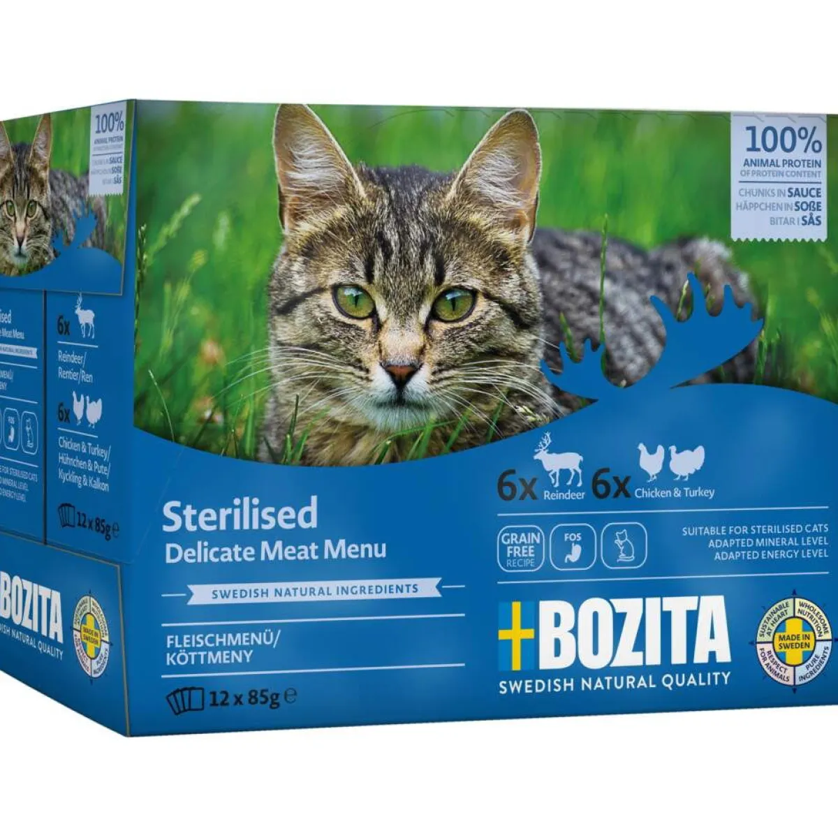 Indoor & Sterilised lihalajitelma kastikkeessa 12x85 g>Bozita Best
