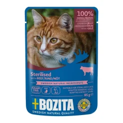 Indoor & Sterilised nauta hyytelössä 85 g>Bozita Discount