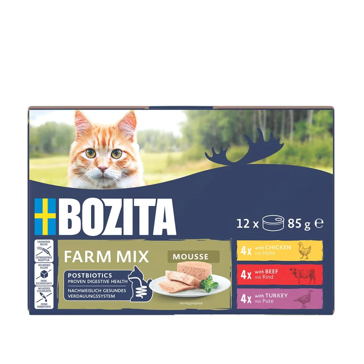 Mousse Mixed Farm 12x85g>Bozita Hot