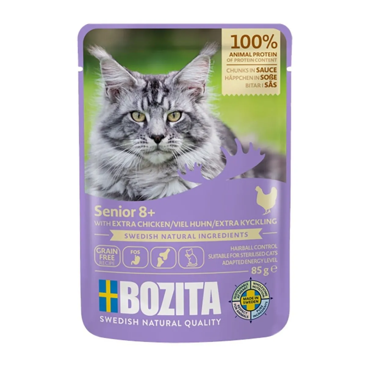 Senior 8+ kanaa kastikkeessa 85 g>Bozita Hot