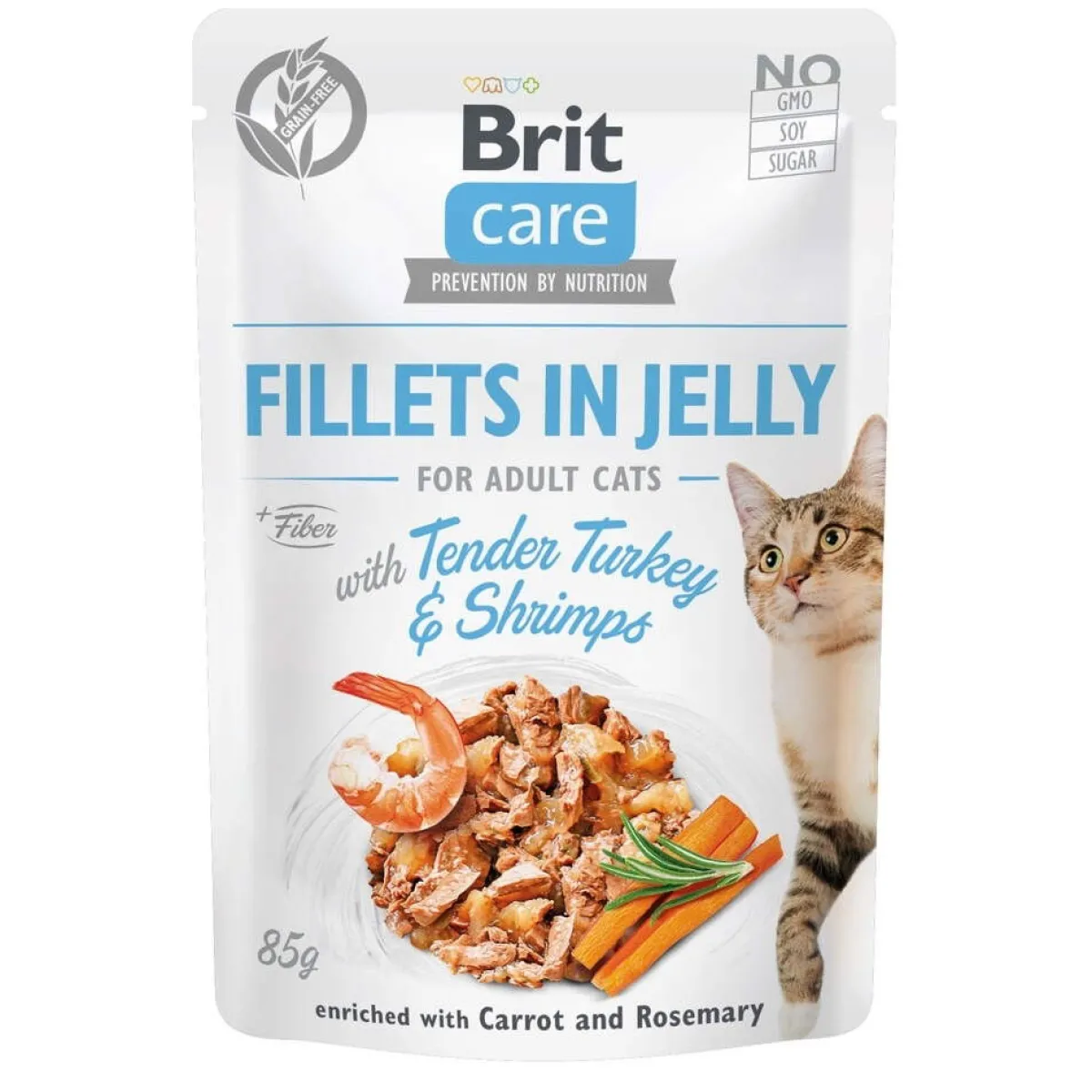 Jelly kalkkunafilee & katkarapu hyytelössä 85 g>Brit Care Best
