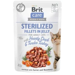 Jelly Sterilized ankka & kalkkunafilee hyytelössä 85 g>Brit Care Hot