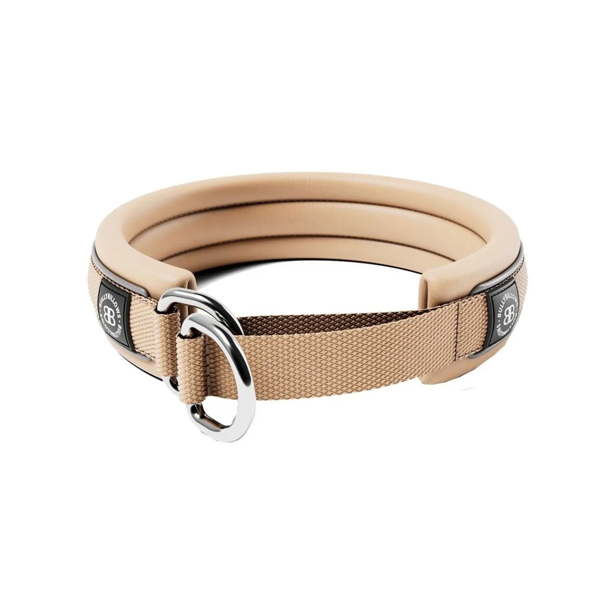 koiran puolikiristävä panta pehmustettu 3 cm, beige>BullyBillows Hot