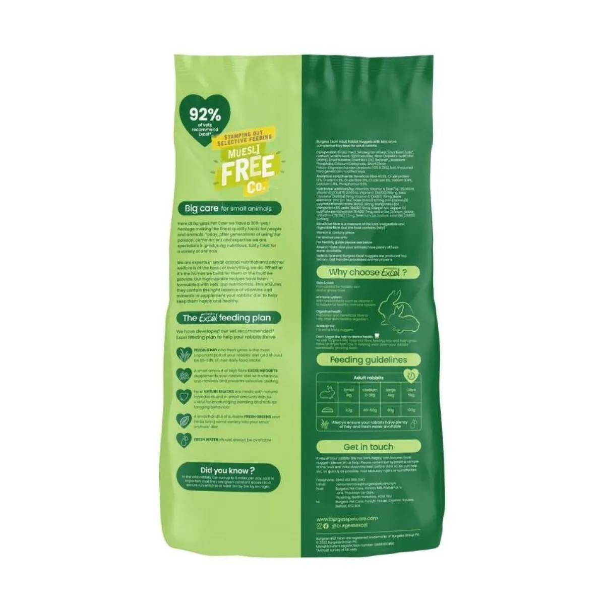 Excel Rabbit Adult 10kg>Burgess Hot