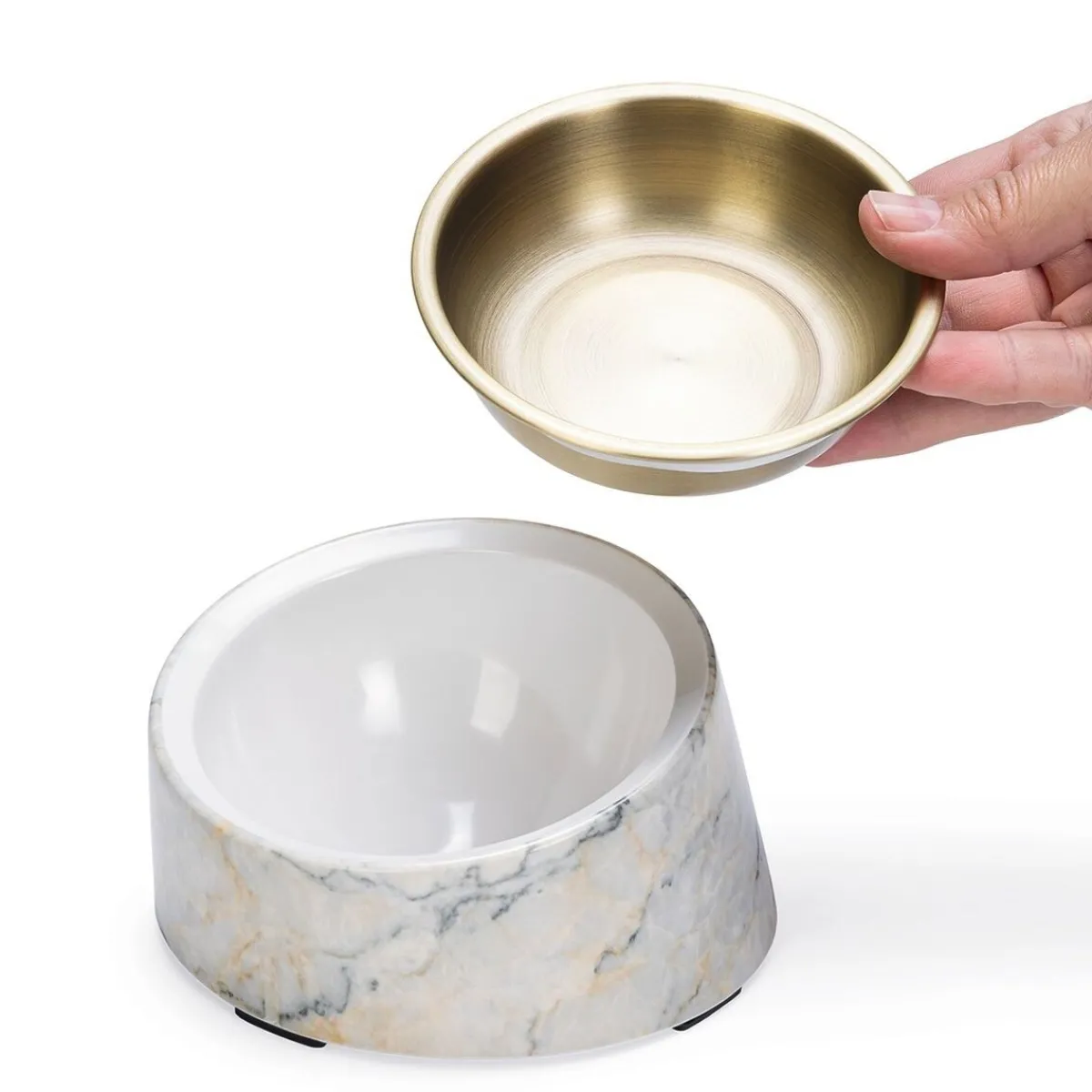 Vita kissankuppi, beige>Designed by Lotte Best