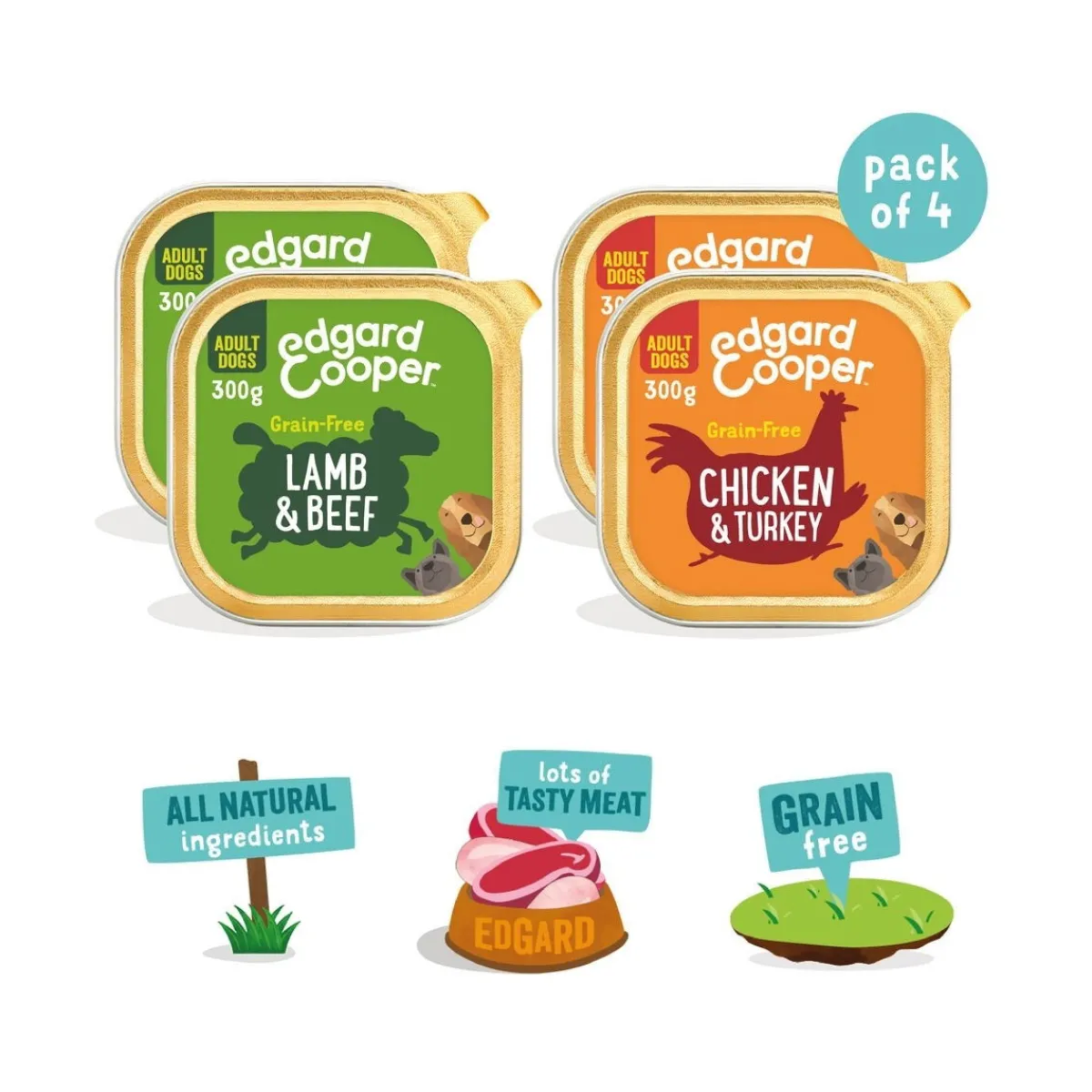 Edgard & Cooper Dog Multipack 4x300g>Edgard & Cooper™