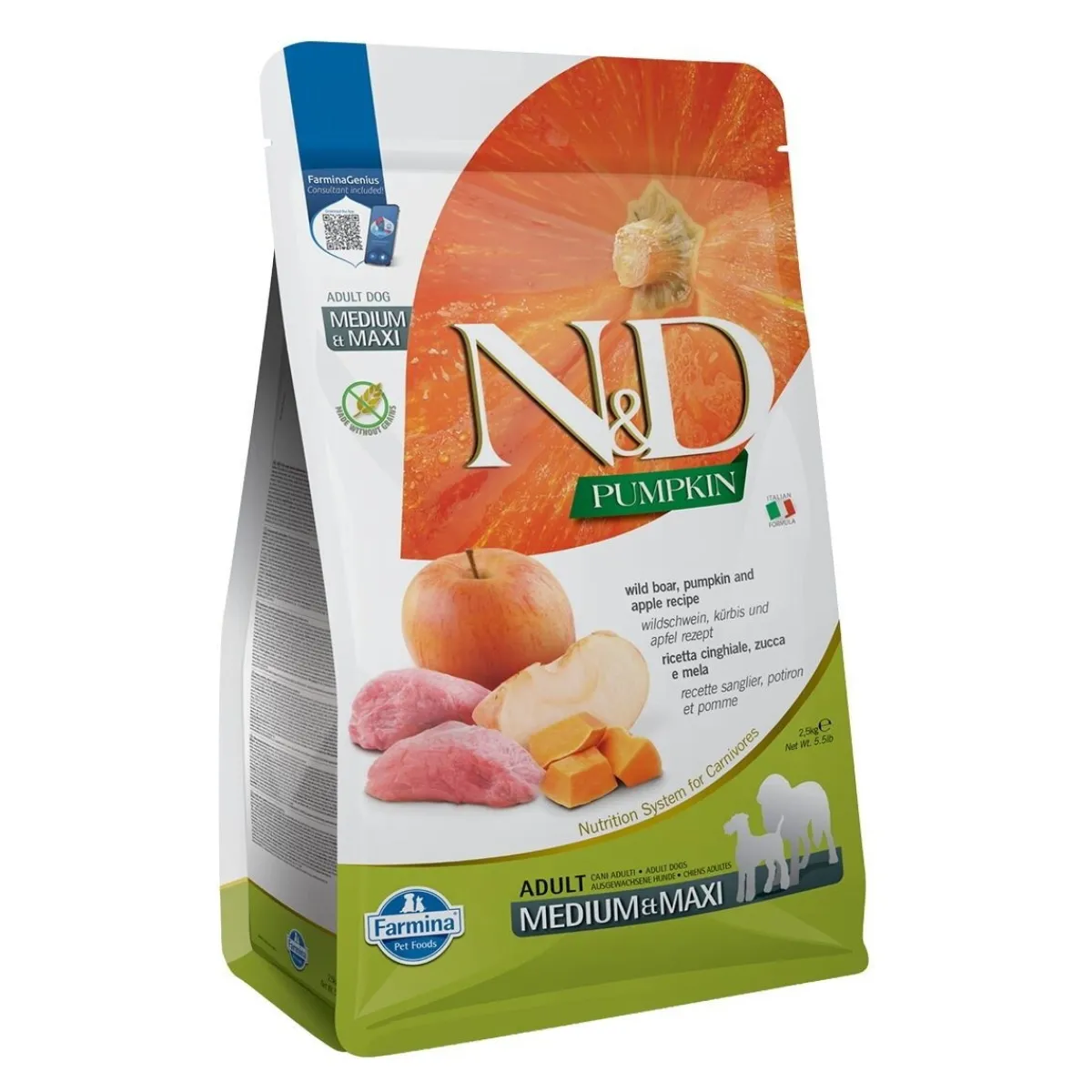 N&D Dog Pumpkin Wild Boar & Apple M/L>Farmina