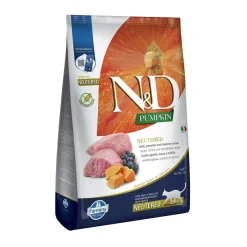 N&D Pumpkin Cat Lamb&Blue Neutered 5kg>Farmina Hot