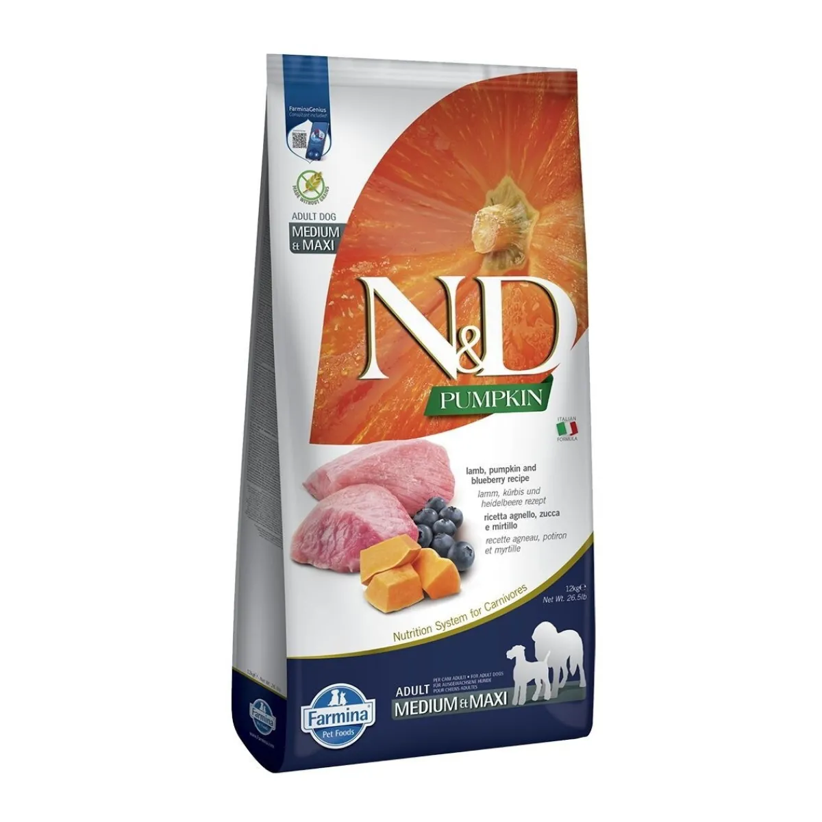 N&D Pumpkin Dog Lamb & Blueberry M/L 12 kg>Farmina Best