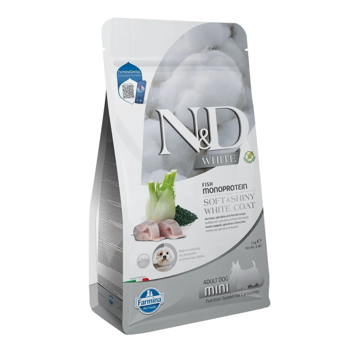 N&D White Dog Sea Bass & Spirulina S 2 kg>Farmina Online