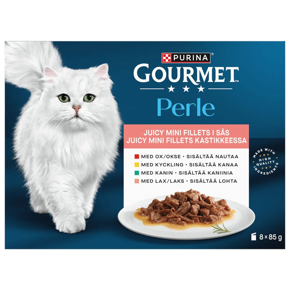 Mini Fillets Lihaa ja kalaa kastikkeessa 8 x 85 g>Gourmet Sale