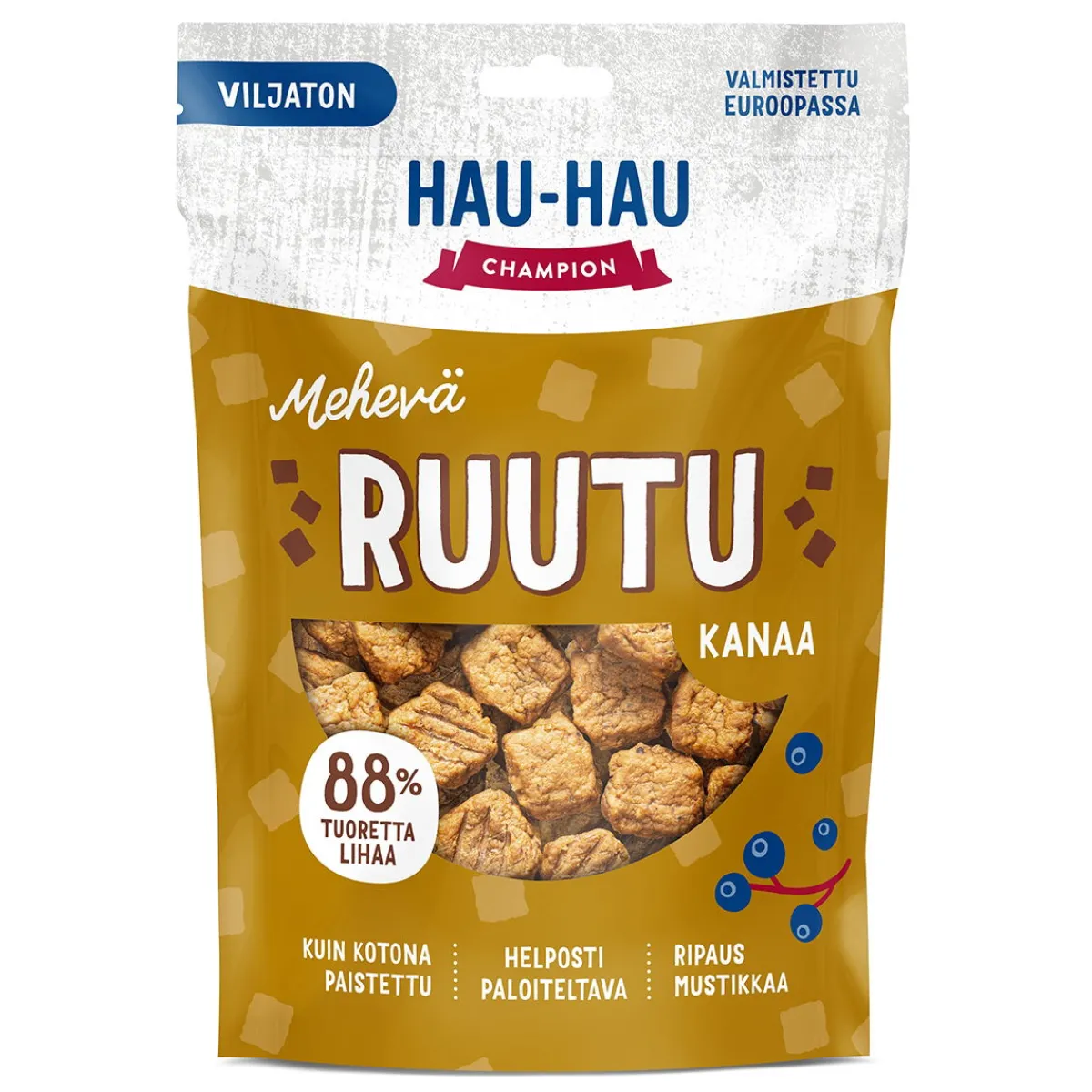 Hau-Hau Champion Mehevä Ruutu Kanaa 140g>Hau Hau Champion Clearance