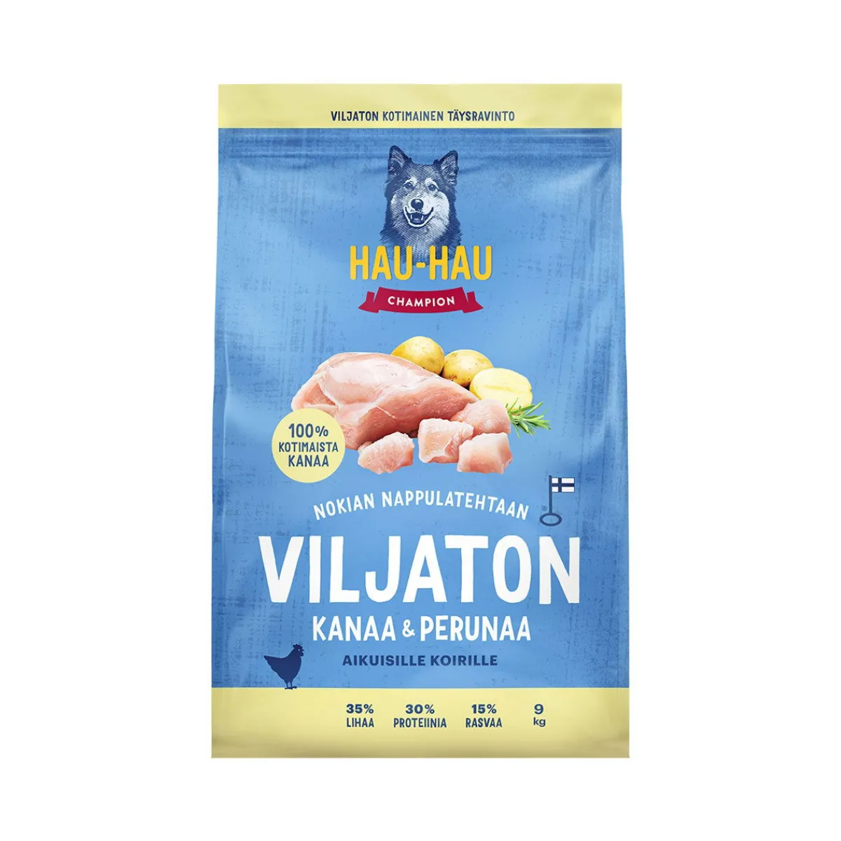 Hau-Hau Champion Viljaton Kanaa ja Perunaa 9 kg>Hau Hau Champion