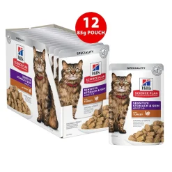 Science Plan Cat Adult Sensitive Stomach & Skin Turkey 12x85g>Hill's Sale