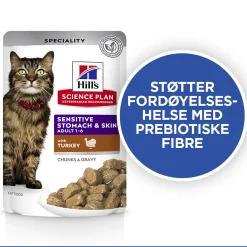 Science Plan Cat Adult Sensitive Stomach & Skin Turkey 12x85g>Hill's Sale