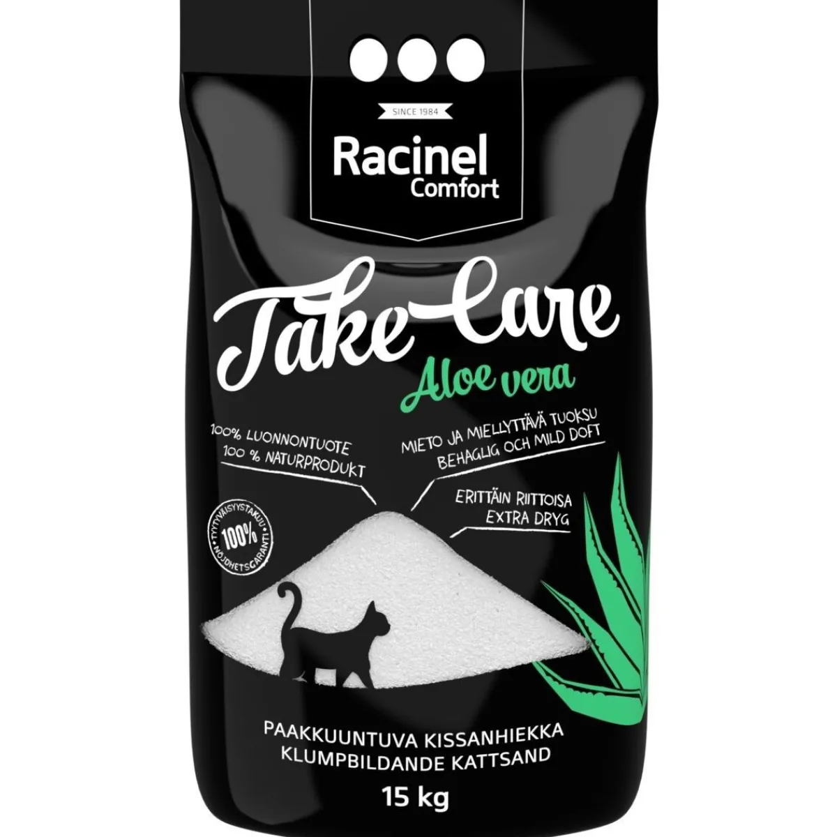 Kissanhiekka Take Care Aloe Vera, 15kg>Racinel Hot