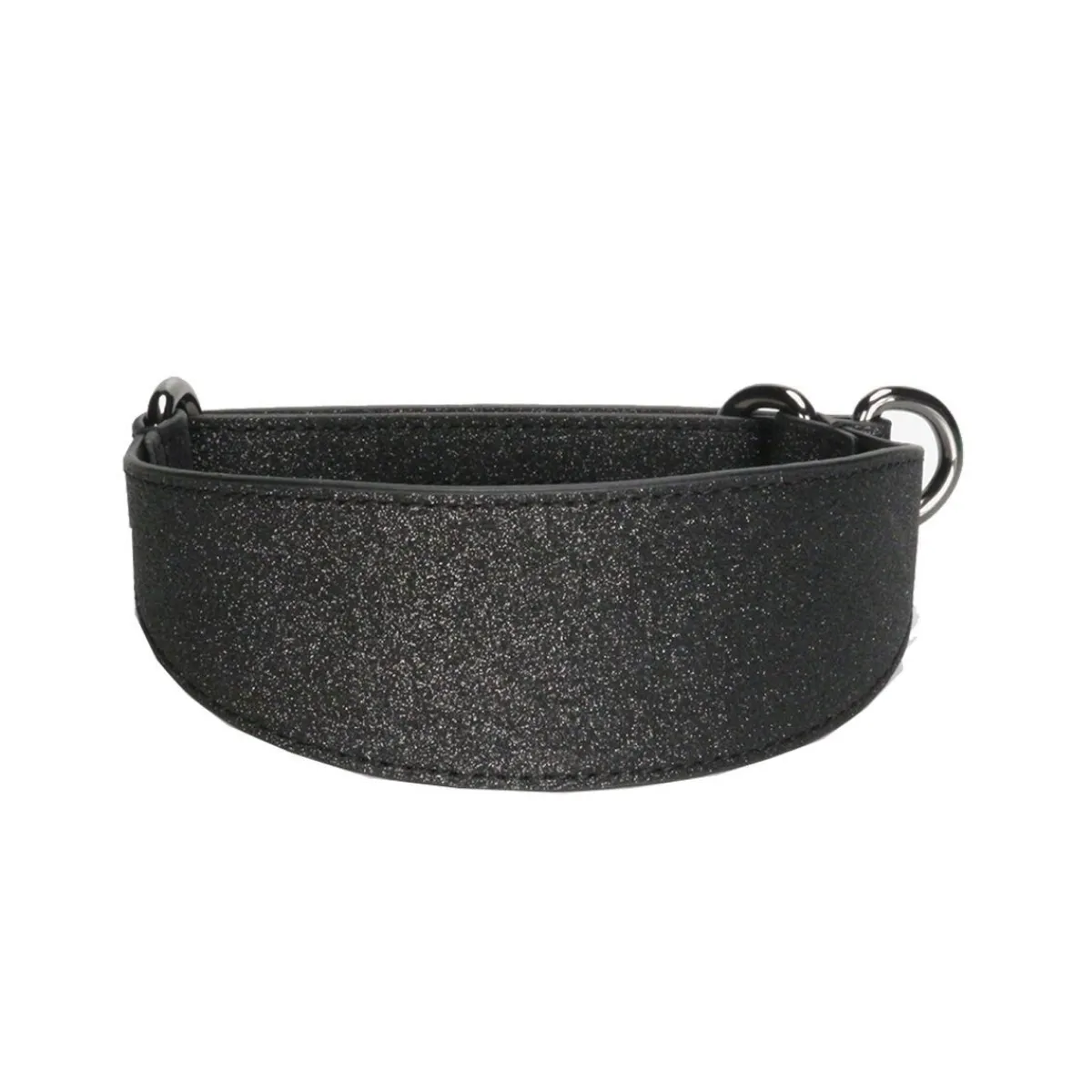 Leveä martingaalipanta , musta glitter>Collar of Sweden Discount
