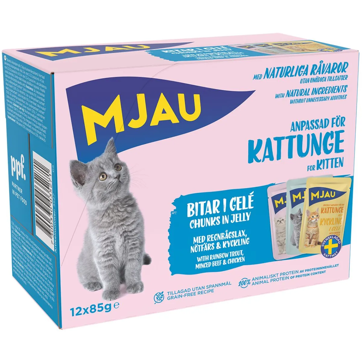 Multipack kissanpentu 12 x 85 g>Mjau Outlet
