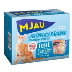 Multipack lihaa ja kalaa hyytelössä 12 x 85 g>Mjau Discount