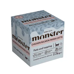 Monster Cat Adult Panna Catta Chicken & Salmon 2 x 80 g>Monster Pet Food