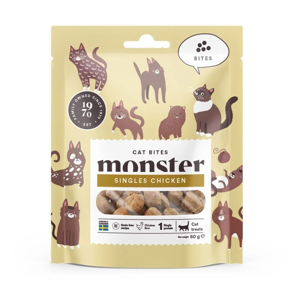 Monster Cat Bites kana 50g>Monster Pet Food New