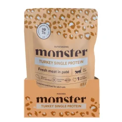 Monster Cat Pouch Adult Turkey 16 x 85 g>Monster Pet Food Outlet