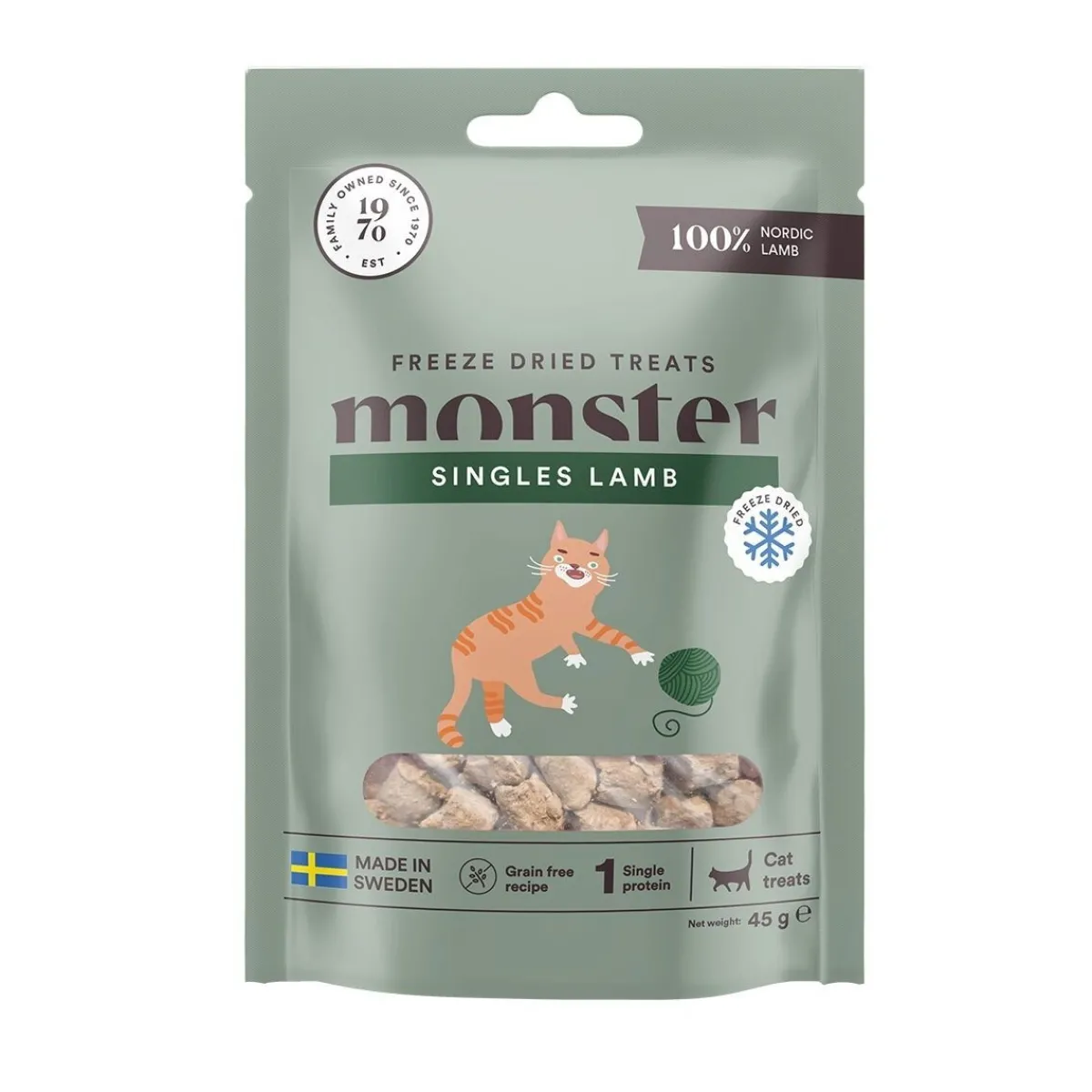 Monster Cat Treats Freeze dried, lammas>Monster Pet Food New