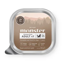 Monster Dog Adult +7 Chicken/Pork Patee 150 g>Monster Pet Food Outlet