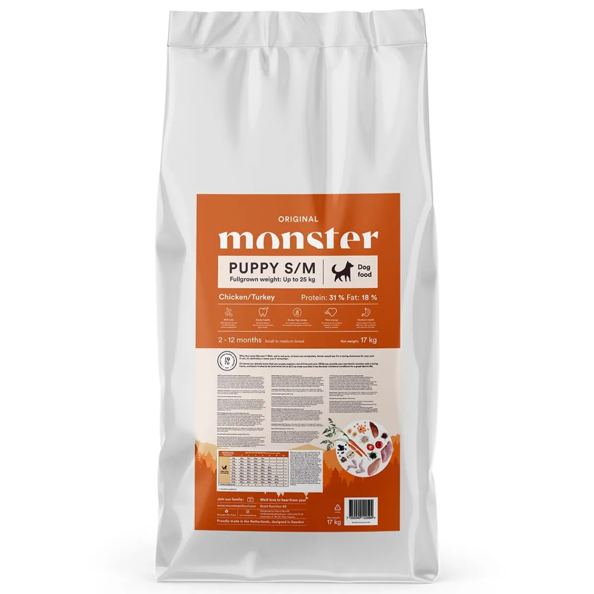 Monster Puppy Small/Medium Kana & Kalkkuna>Monster Pet Food Sale