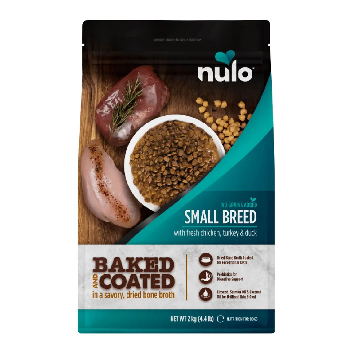 Baked & Coated Dog Small Breed Adult Fresh Chicken, Turkey & Duck>Nulo Online