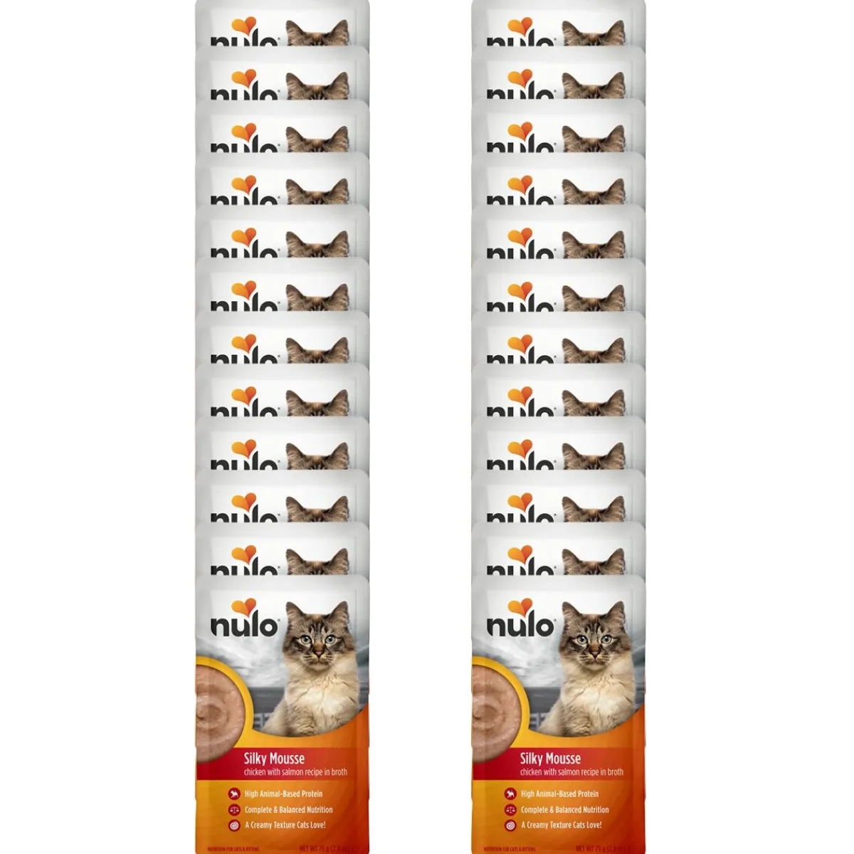 Silky Mousse Cat kana & lohi liemessä 79 g>Nulo Clearance