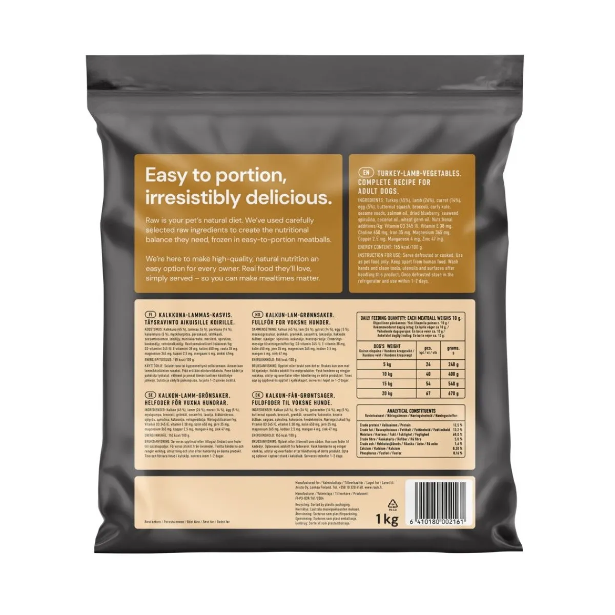 Kalkkuna-lammas-kasvispullat 1 kg>Nutriment by Rauh! Online