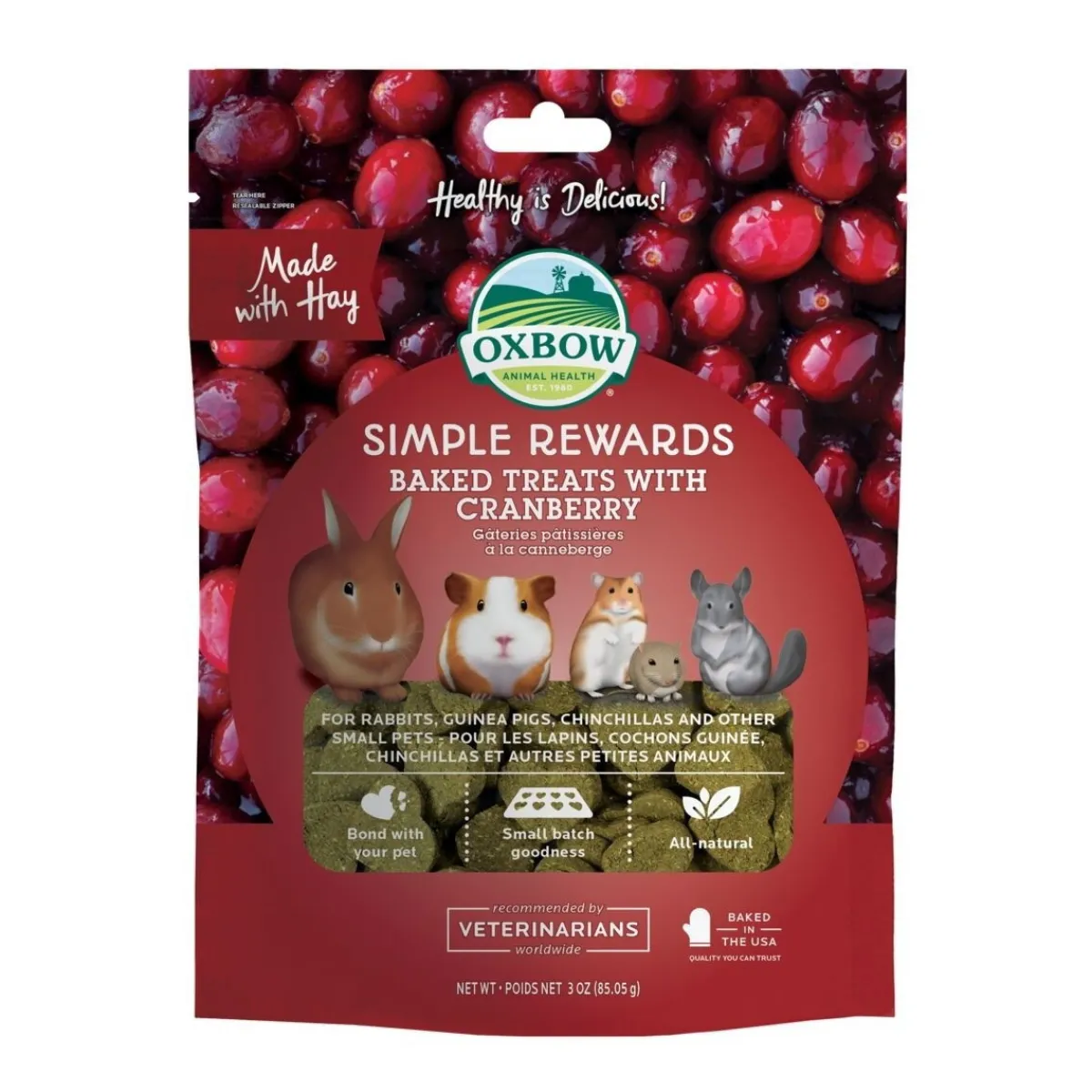 Simple Rewards baked treats 85g, karpalolla>Oxbow Clearance