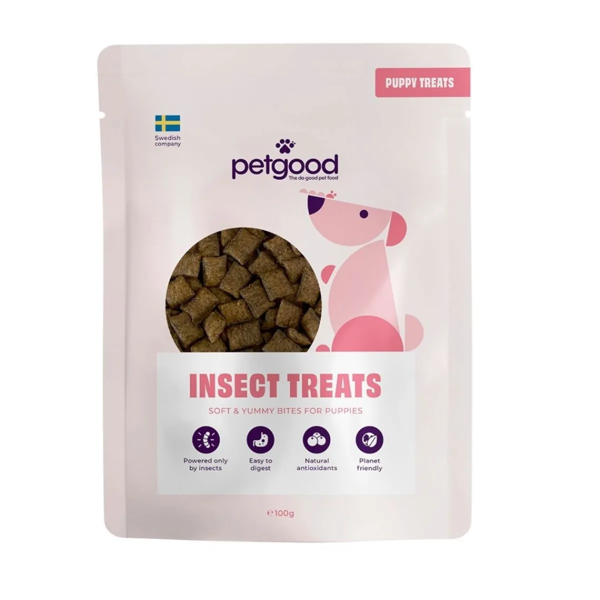 hyönteispohjainen koiranherkku pennuille 100 g>Petgood Hot