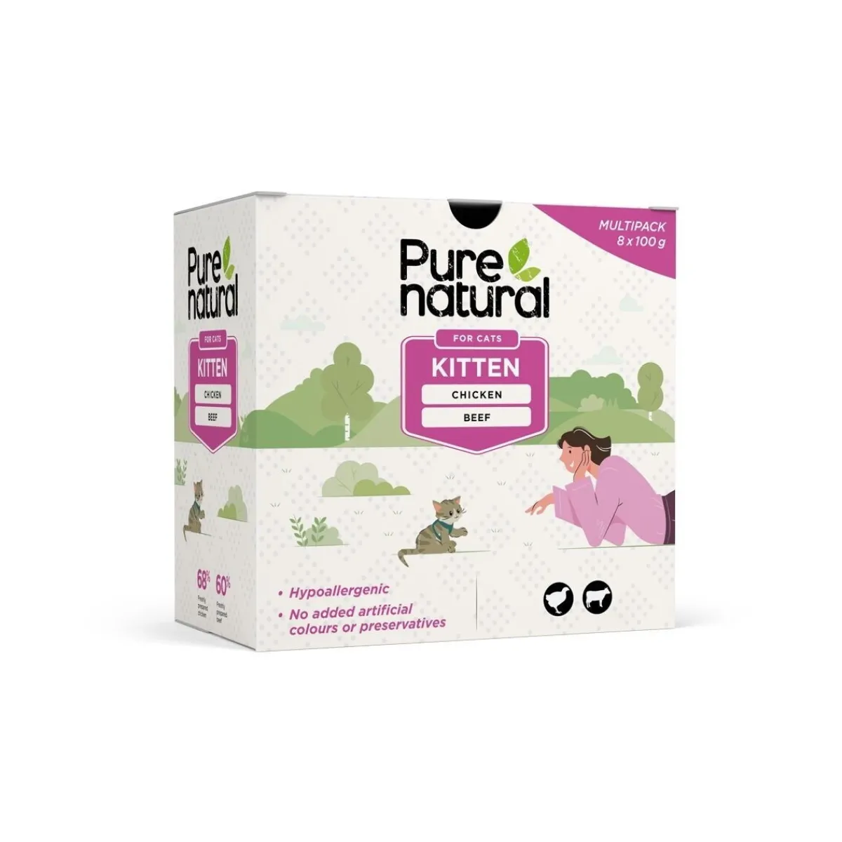 Cat Kitten Multibox 8 x 100 g>Purenatural New