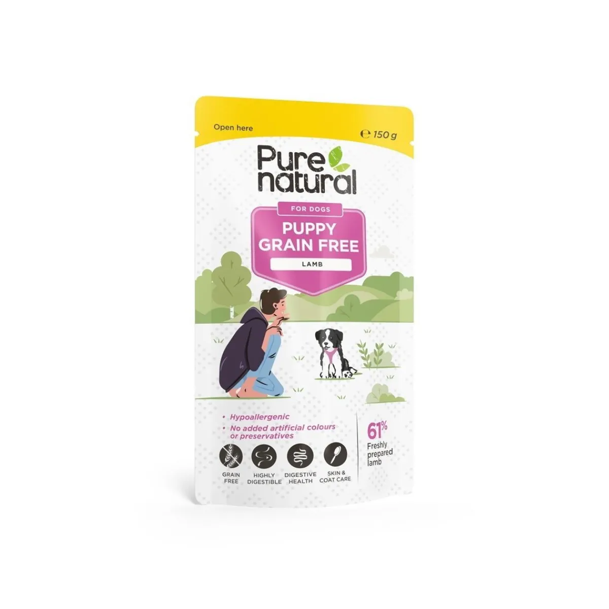 Puppy viljaton lammas 150 g>Purenatural Hot
