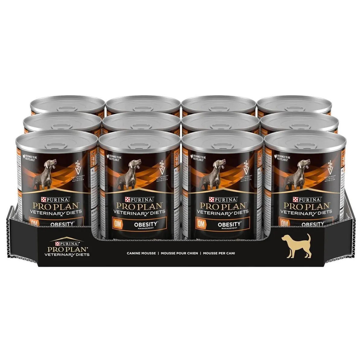 Purina Pro Plan Veterinary Diets Canine Adult OM Obesity Management Mousse 400g>Purina Veterinary Diets New