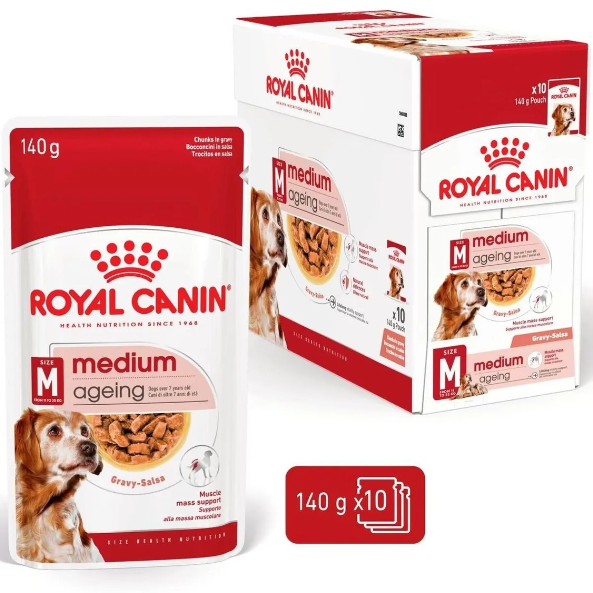 Medium Ageing Wet 10 x 140 g>Royal Canin Discount