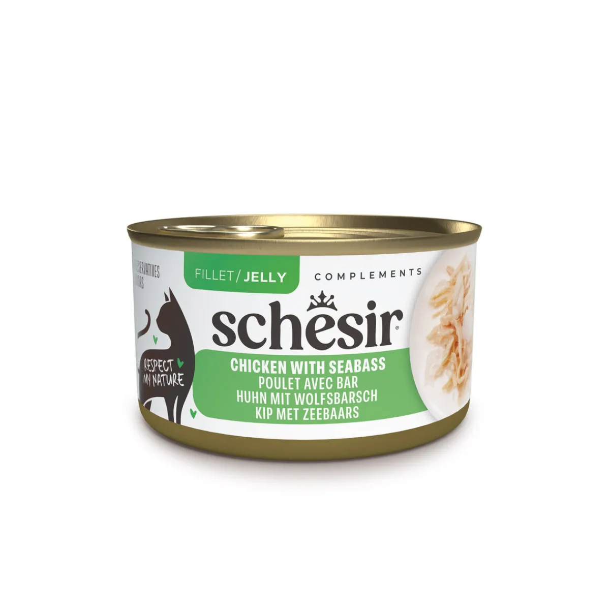 Complements Chicken with seabass in Jelly 70 g>Schesir Hot