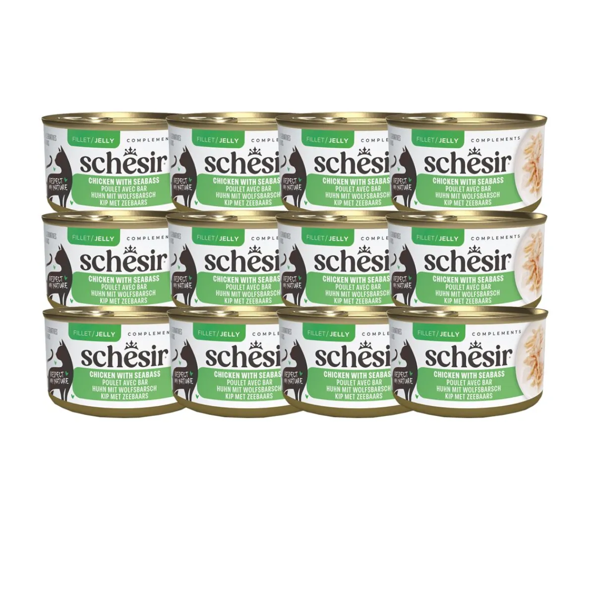 Complements Chicken with seabass in Jelly 70 g>Schesir Hot