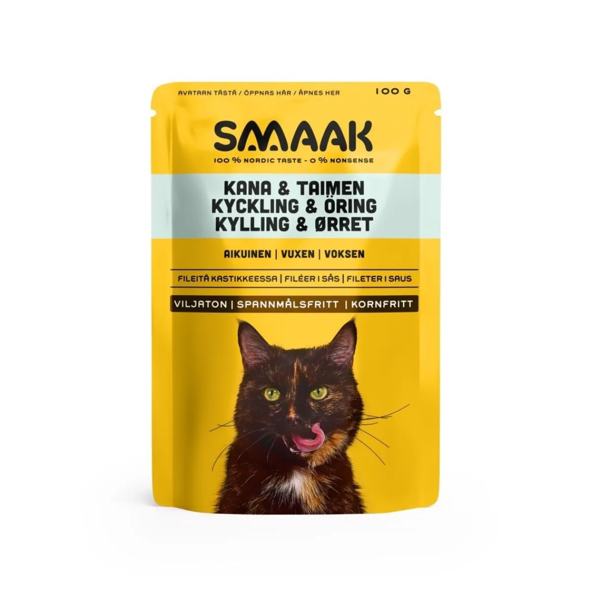 kana & taimen kissalle 100g>Smaak