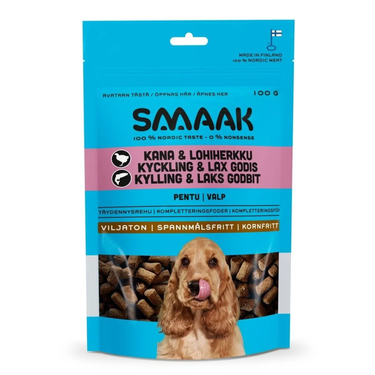 Pentu kana & lohiherkku 100 g>Smaak Hot
